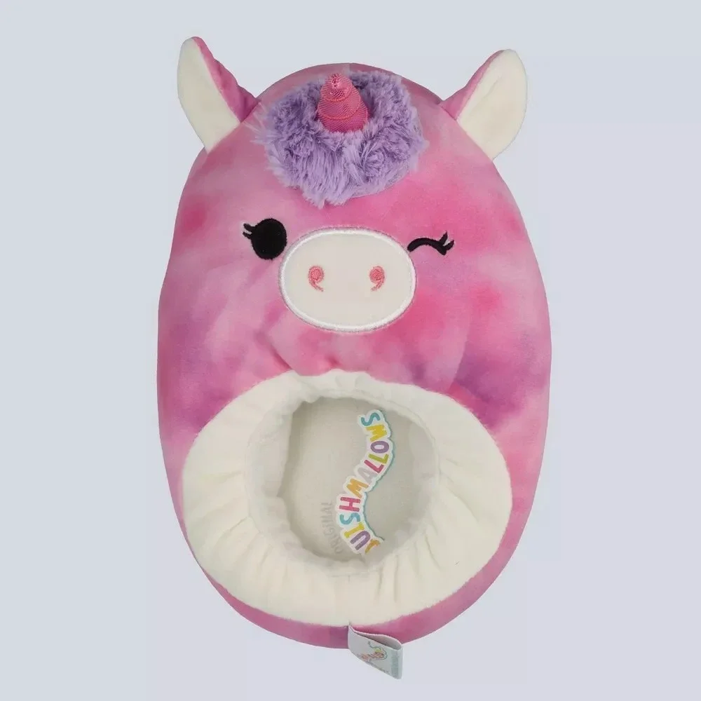 Squishmallows Kids' Lola Unicorn Slippers Berry Purple 4-5 New With Tags